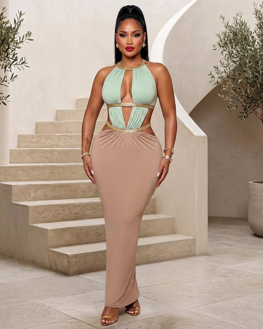 Roman Goddess Maxi Dress- Multicolored
