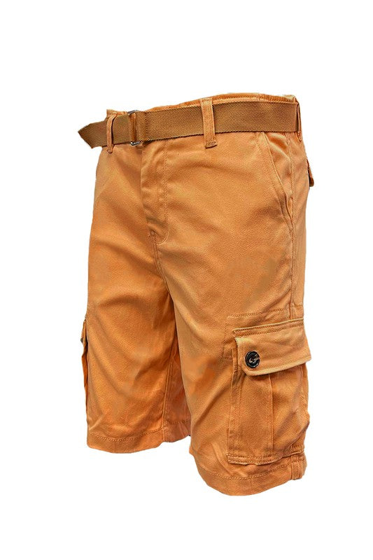 Weiv Men's Belted Cargo Shorts Pockets and Belt