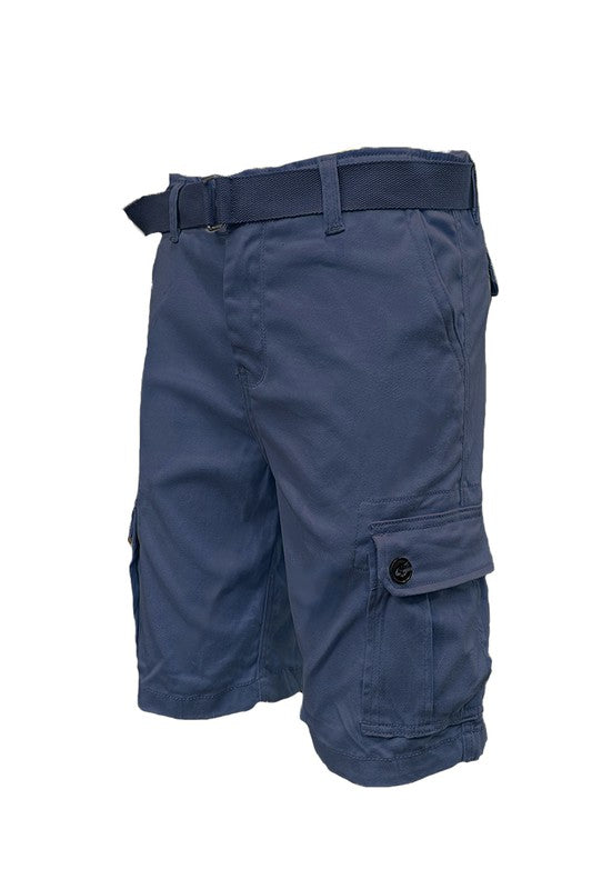 Weiv Men's Belted Cargo Shorts Pockets and Belt