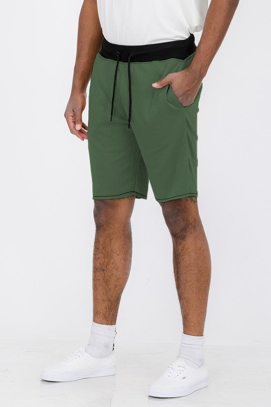 Men's Raw Cut Sweat Shorts-10 Colors