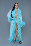 Glamour Boa Feather Trim Robe- 12 Colors