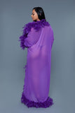 Glamour Boa Feather Trim Robe- 12 Colors