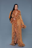 Glamour Boa Feather Trim Robe- 12 Colors