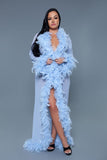 Glamour Boa Feather Trim Robe- 11 Colors