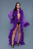 Glamour Boa Feather Trim Robe- 12 Colors