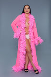 Glamour Boa Feather Trim Robe- 11 Colors