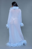 Glamour Boa Feather Trim Robe- 12 Colors