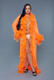 Glamour Boa Feather Trim Robe- 12 Colors