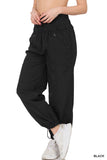 WINDBREAKER SMOCKED HIGH WAISTBAND JOGGER PANTS (3 COLORS)