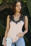 Eyelash Lace Silky Camisole Blouse (3 Colors)