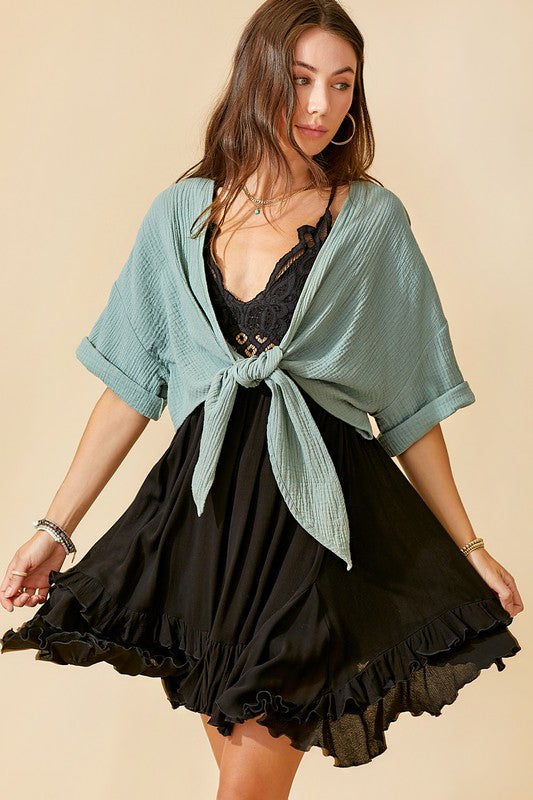 Monterey Boho Crochet Topped Flare Dress