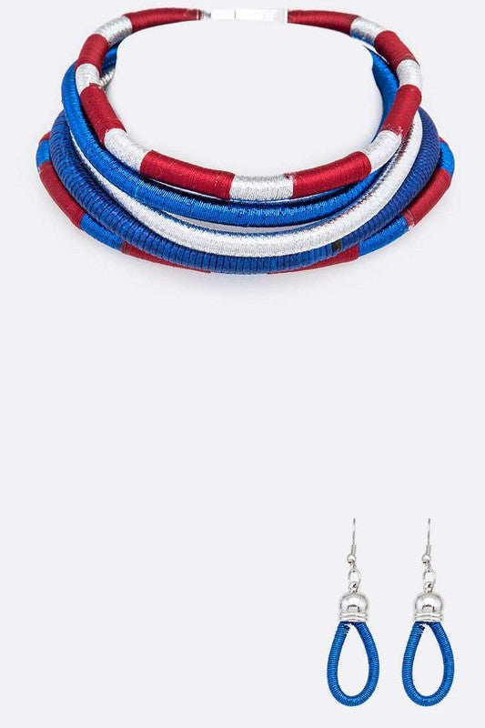 Red White Blue Magnetic Choker Set