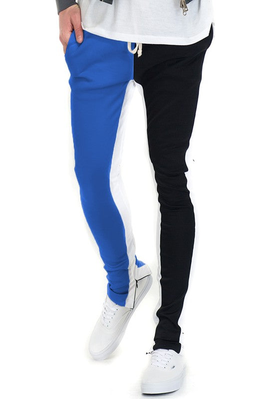 MEN'S TWO TONE COLOR BLOCK TRACK PANT JOGGER- 6 COLORS