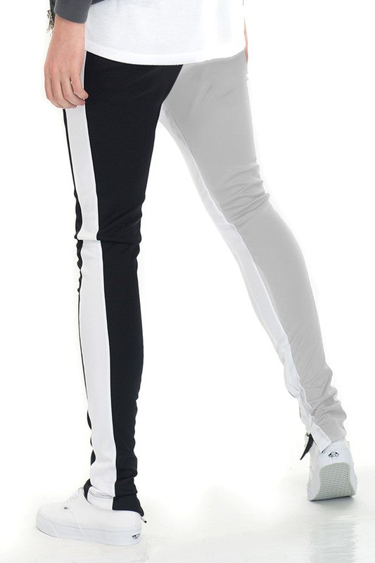 MEN'S TWO TONE COLOR BLOCK TRACK PANT JOGGER- 6 COLORS