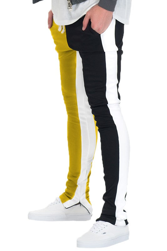 MEN'S TWO TONE COLOR BLOCK TRACK PANT JOGGER- 6 COLORS