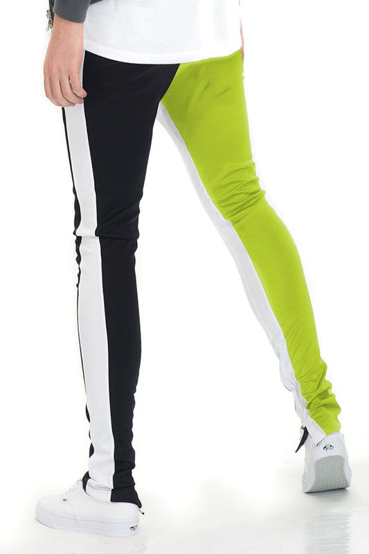 MEN'S TWO TONE COLOR BLOCK TRACK PANT JOGGER- 6 COLORS