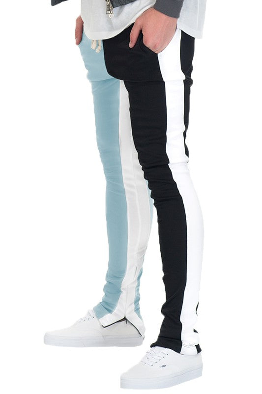 MEN'S TWO TONE COLOR BLOCK TRACK PANT JOGGER- 6 COLORS