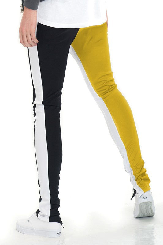 MEN'S TWO TONE COLOR BLOCK TRACK PANT JOGGER- 6 COLORS