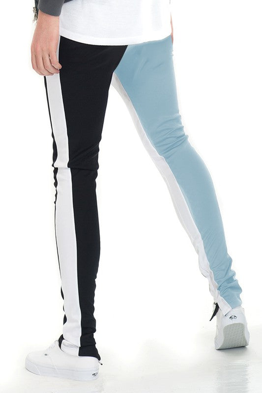 MEN'S TWO TONE COLOR BLOCK TRACK PANT JOGGER- 6 COLORS