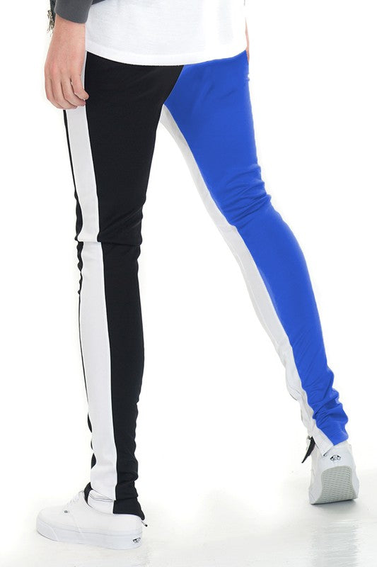 MEN'S TWO TONE COLOR BLOCK TRACK PANT JOGGER- 6 COLORS