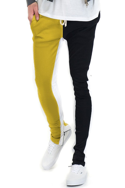 MEN'S TWO TONE COLOR BLOCK TRACK PANT JOGGER- 6 COLORS