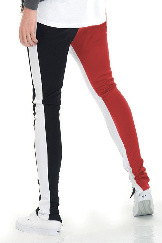 MEN'S TWO TONE COLOR BLOCK TRACK PANT JOGGER- 6 COLORS