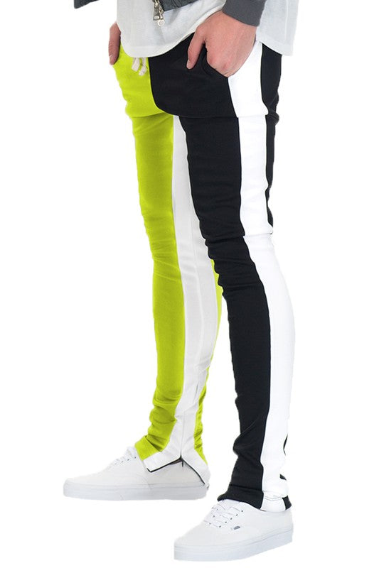 MEN'S TWO TONE COLOR BLOCK TRACK PANT JOGGER- 6 COLORS