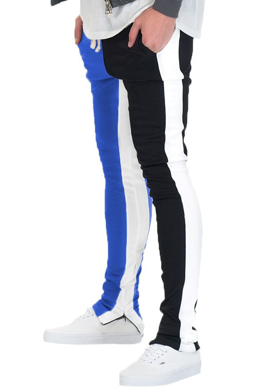 MEN'S TWO TONE COLOR BLOCK TRACK PANT JOGGER- 6 COLORS