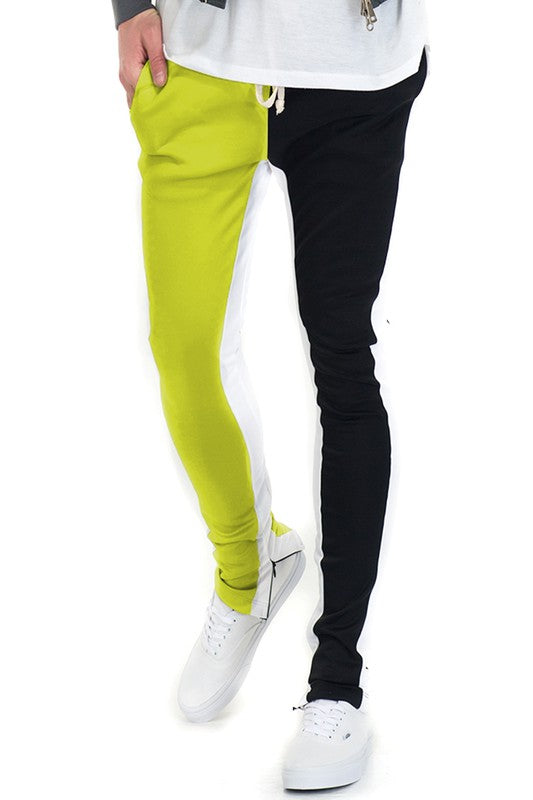 MEN'S TWO TONE COLOR BLOCK TRACK PANT JOGGER- 6 COLORS