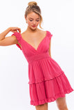 Cap Sleeve Ruffle Mini Dress-2 Colors