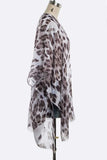 Snow Leopard Printed Kimono Cardigan