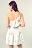 Pleated Detail One Shoulder Cami Dress-2 Colors