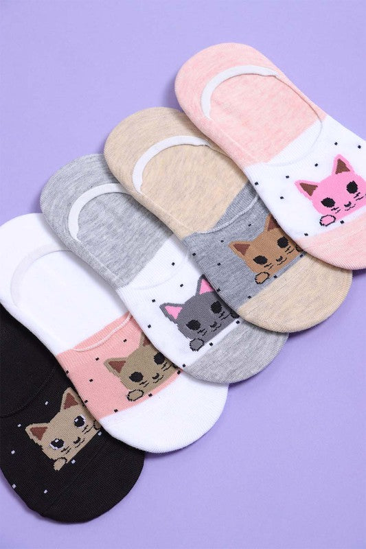 Cat Liner Socks  12 Pair