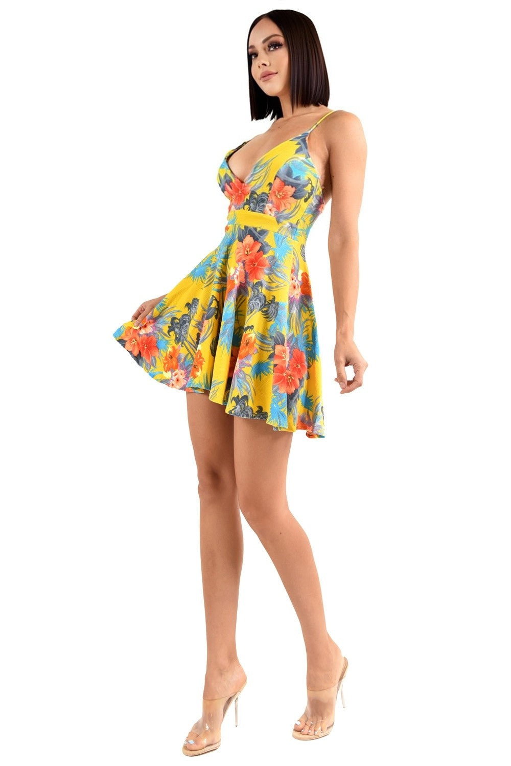 Hot Summer Floral Print Fit & Flare Dress