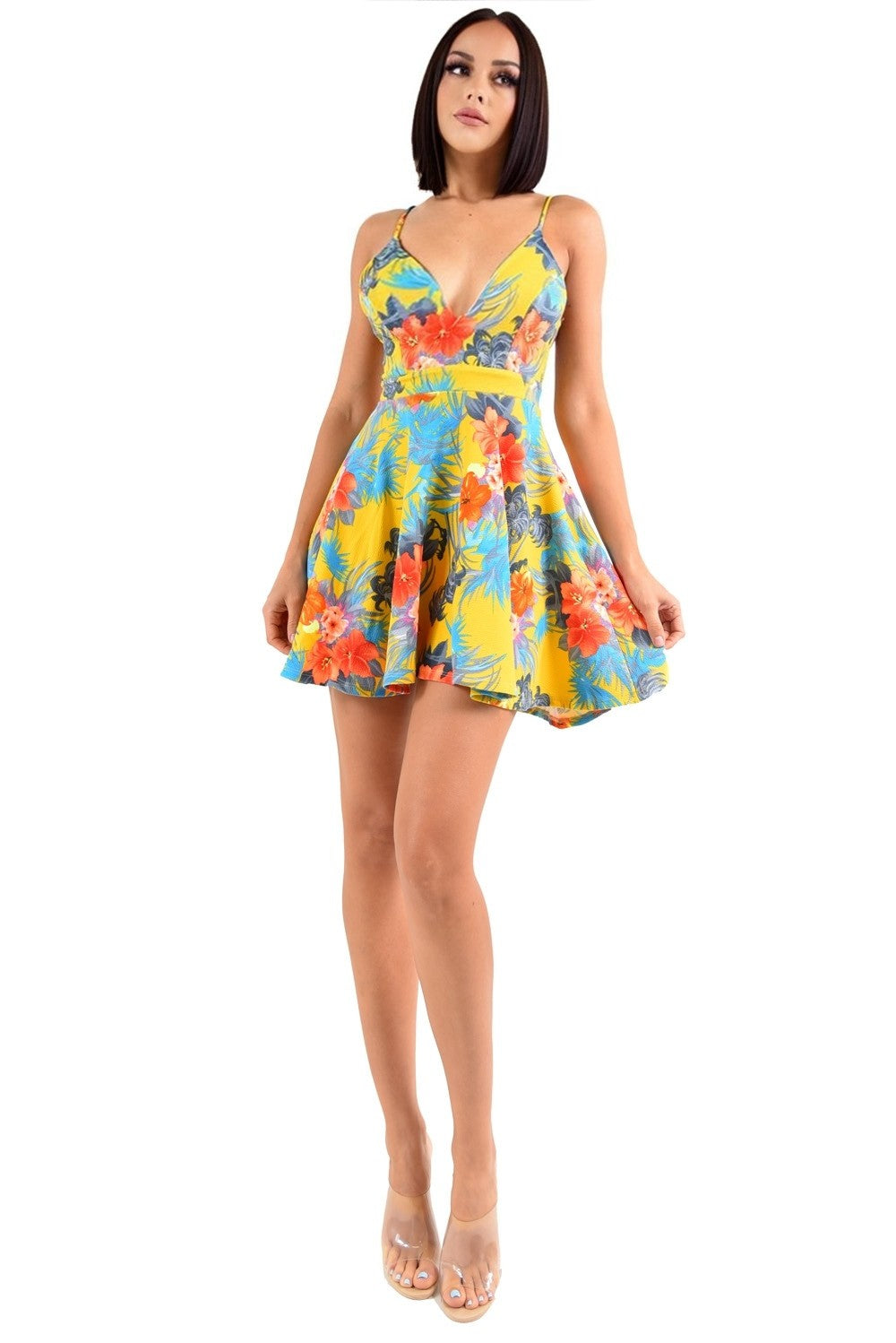 Hot Summer Floral Print Fit & Flare Dress