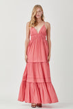 Shirred Ruffle Folded Detail Maxi Dress-3 Colors