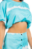 (Copy) Sky Blue & White Tie Dye Cropped Top & Maxi Skirt Set