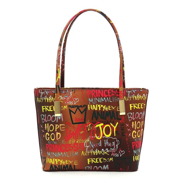 Multi Graffiti Print 3-in-1 Tote Shopper Set