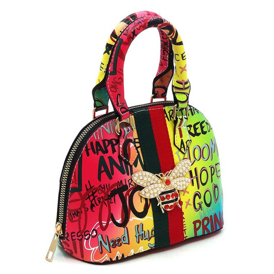 Multi Graffiti Mini Dome Satchel