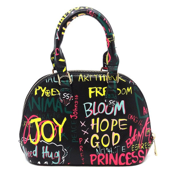 Multi Graffiti Mini Dome Satchel