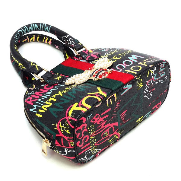Multi Graffiti Mini Dome Satchel
