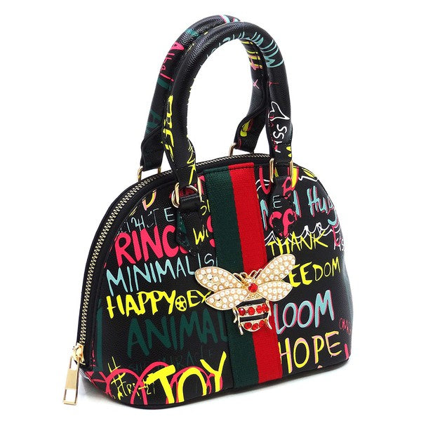 Multi Graffiti Mini Dome Satchel
