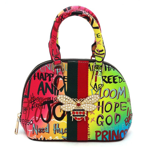 Multi Graffiti Mini Dome Satchel