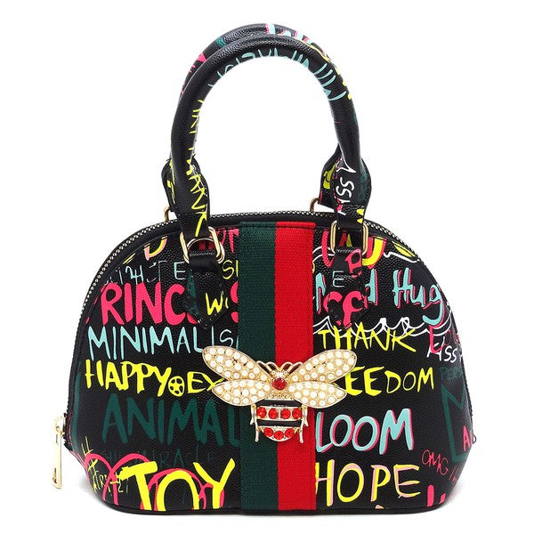 Multi Graffiti Mini Dome Satchel