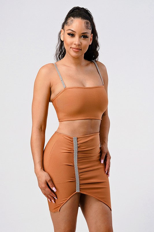 Shine Like a Diamond Bandage Skirt Set