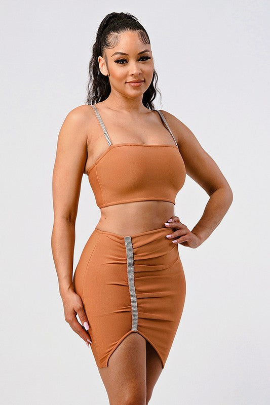 Shine Like a Diamond Bandage Skirt Set