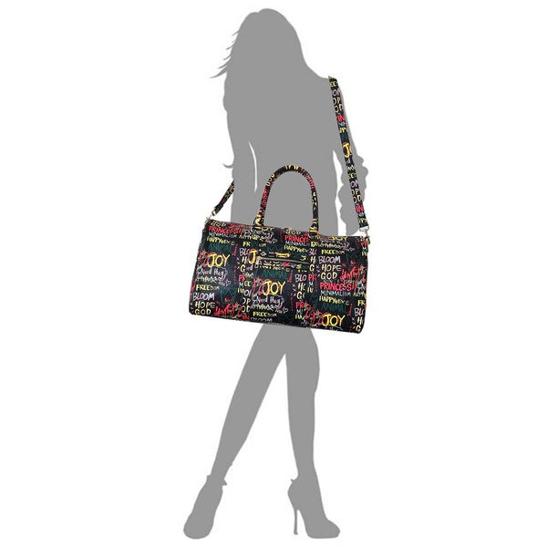 Multi Graffiti Print Duffle bag