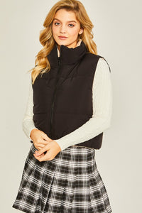Woven Solid Reversible Vest- Black or Ivory