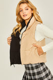Woven Solid Reversible Vest- Black or Ivory