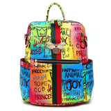 Graffiti Queen Bee Striped Convertible Backpack